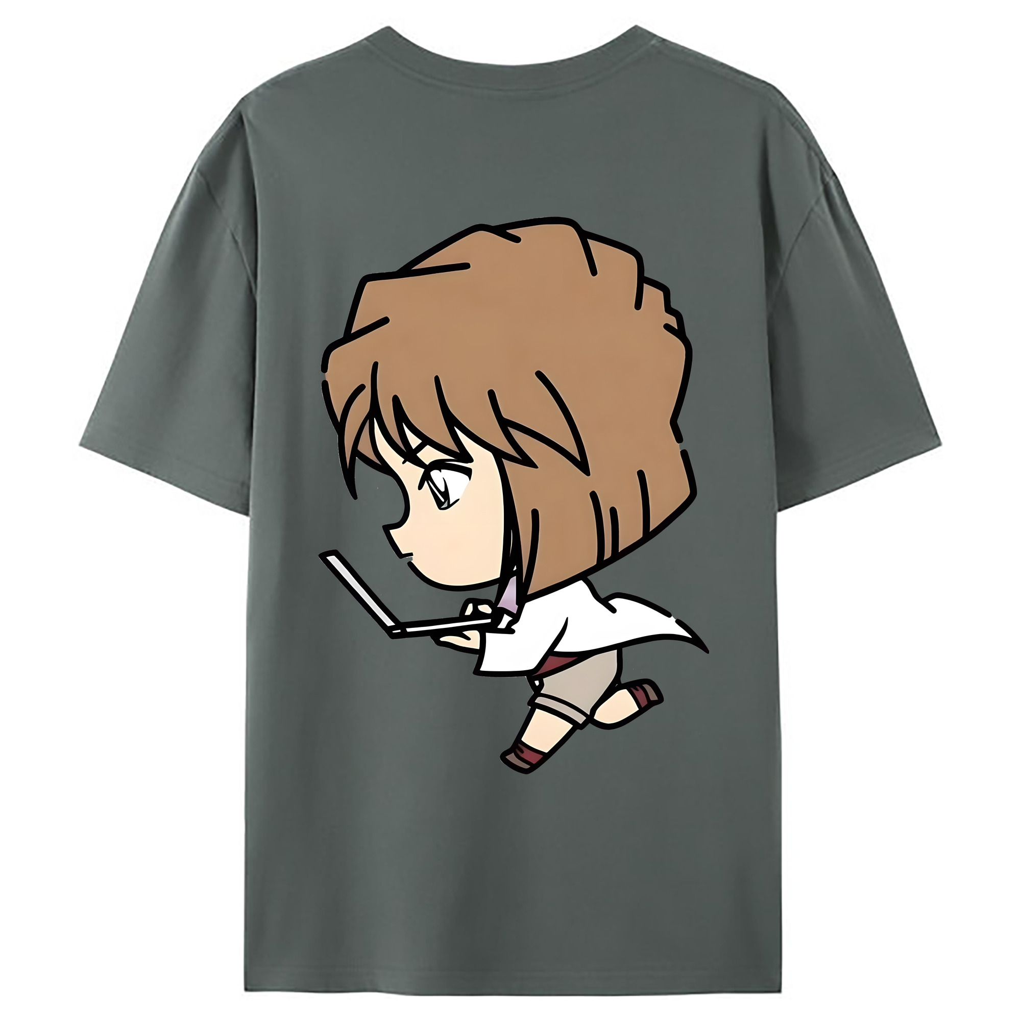 （画像用） 名探偵コナン 灰原 哀 はいばら あい Detective Conan Anita Hailey、Vi Graythorn Haibara Ai 綿100％ メンズ半袖Tシャツ（バックプリント） 通気性